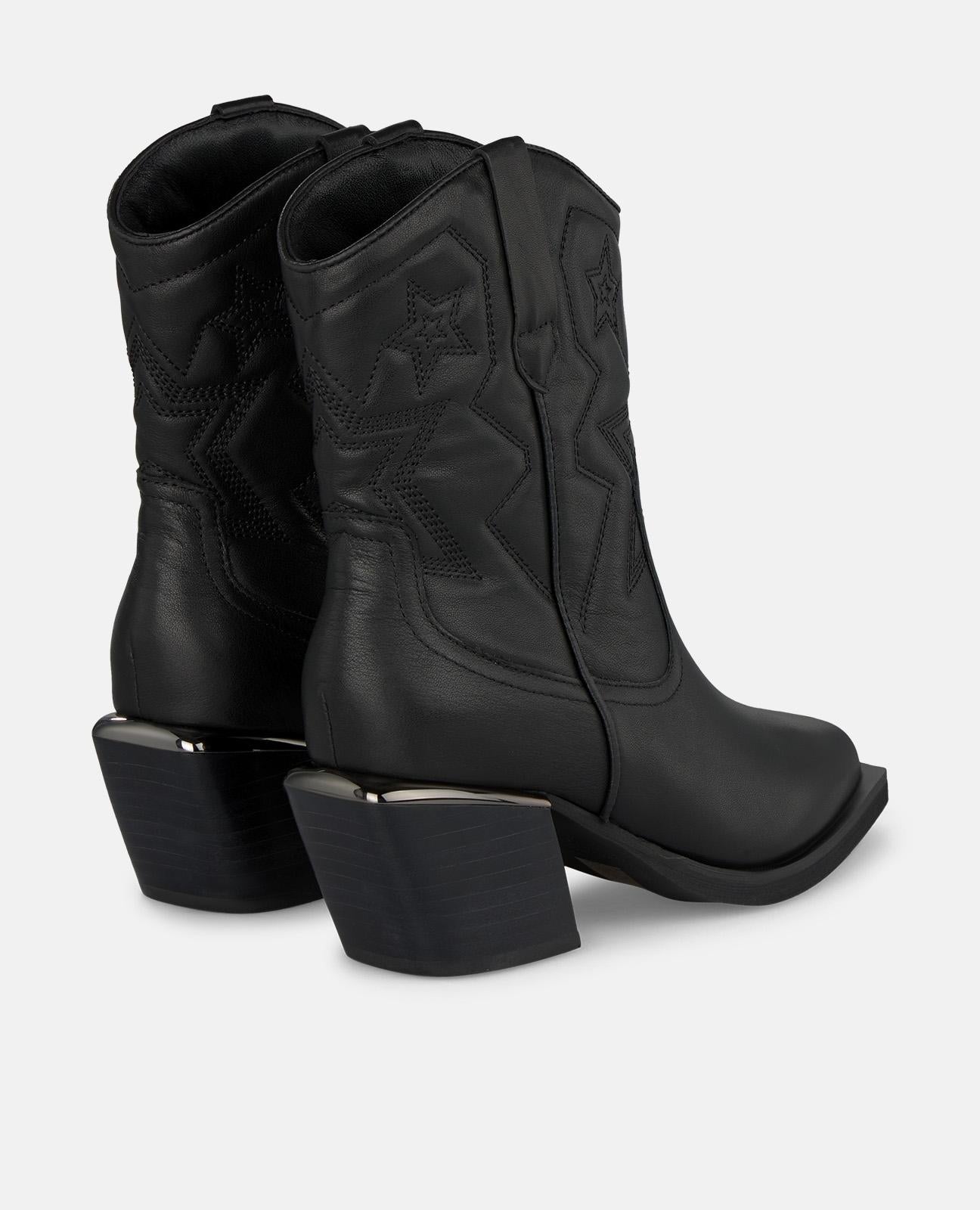 alma-en-pena-stiefelette-schwarz-7-cm-mit-stickabsatz-cowboy image 3