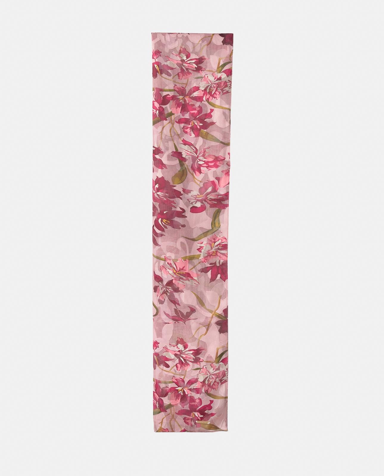 alma-en-pena-floral-print-scarf-jacquard-schal-fuchsia-200-x-70-cm image 2