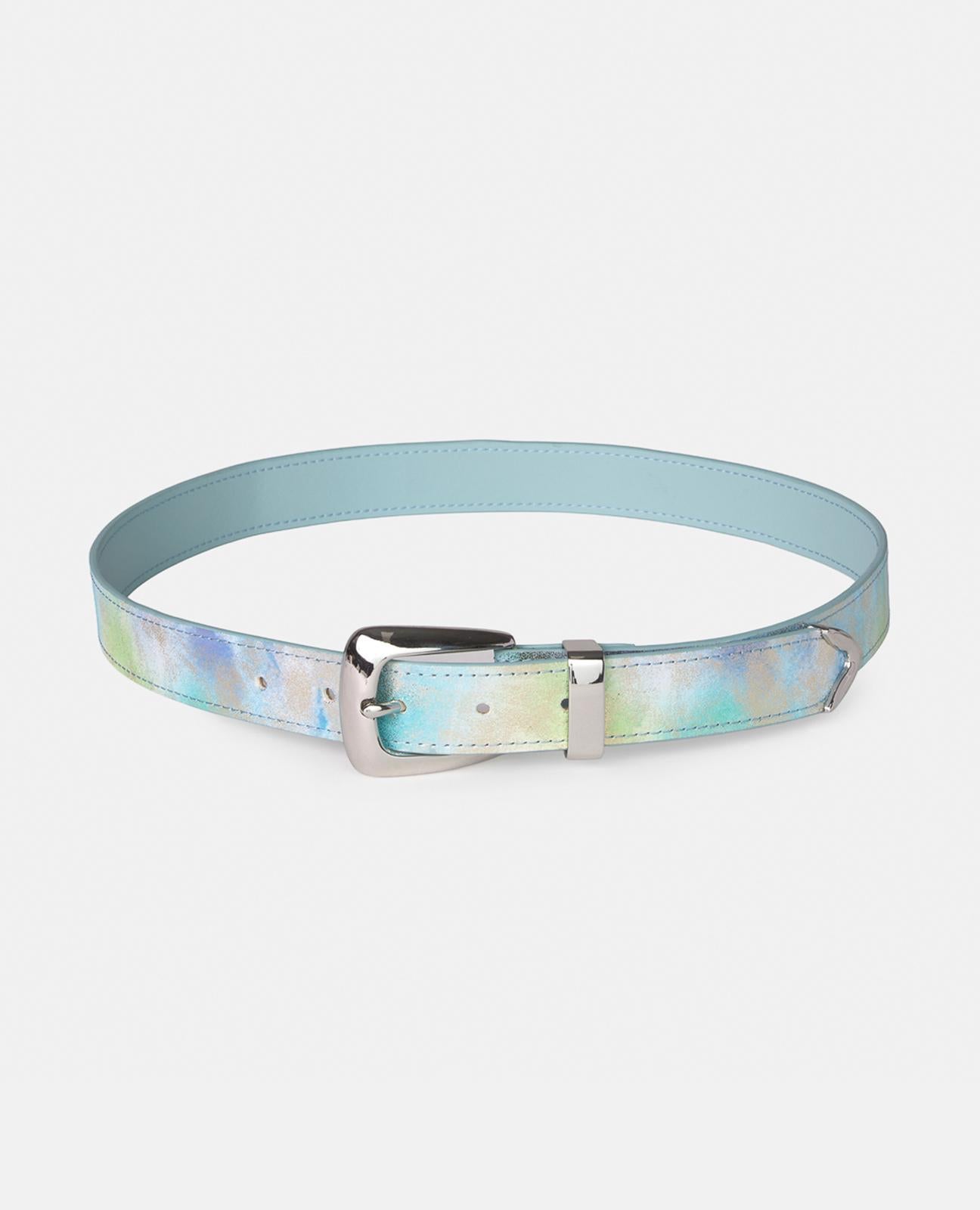 alma-en-pena-lederg-rtel-damen-blau-3-cm-mit-metallschnalle image 1