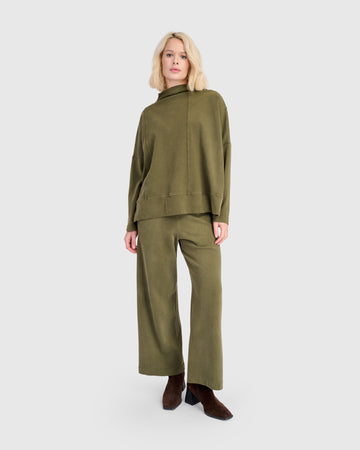 alembika-fawn-straight-pants-damen-hose-olive image 2