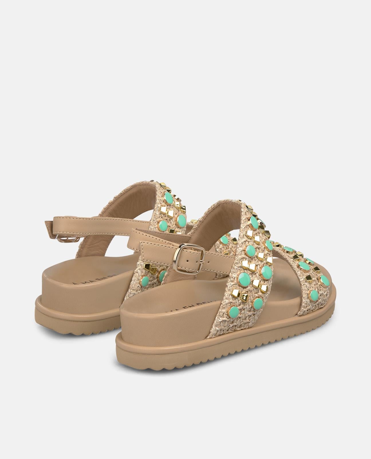 alma-en-pena-double-strap-raffia-plateau-sandalen-braun-3-cm image 3