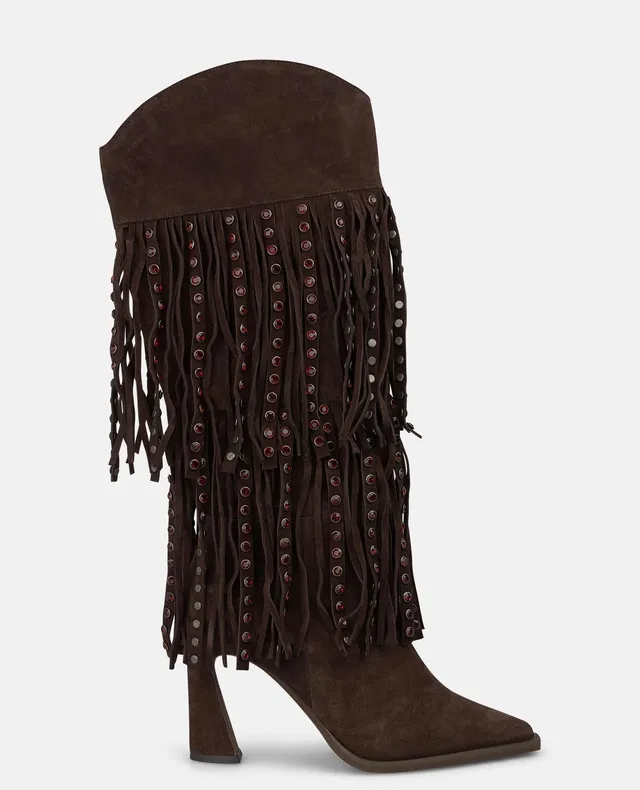alma-en-pena-suede-cowboy-boots-fransen-braun-9-cm image 1