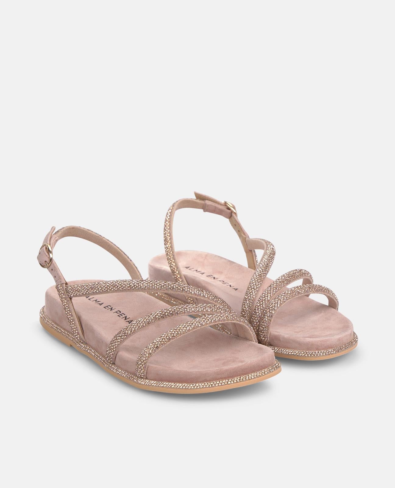 alma-en-pena-flache-sandale-rosa-mit-transfer-riemen-2-5-cm-plateau image 2