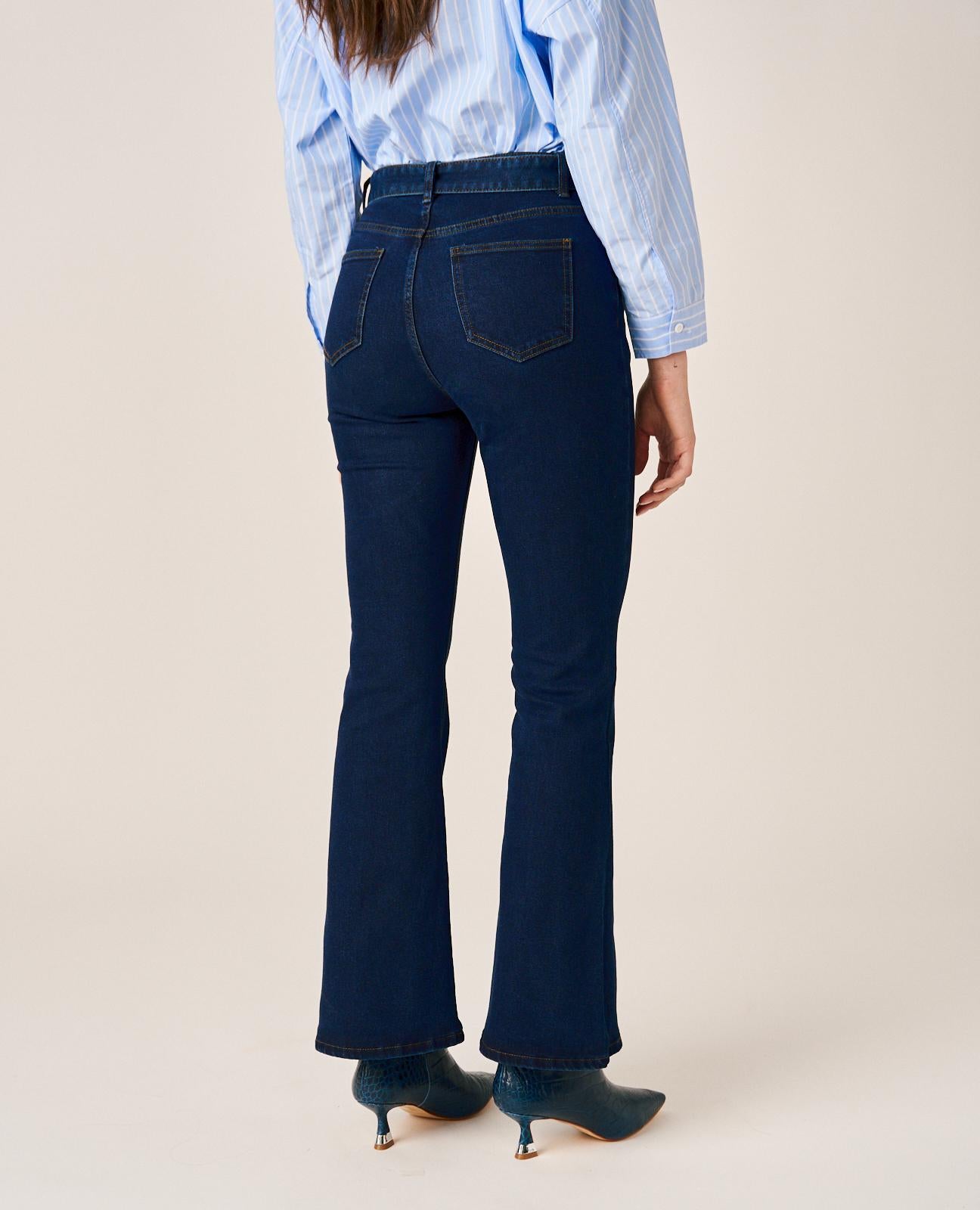 alma-en-pena-flared-jeans-dunkelblau-baumwollmix-g-rtel-rei-verschluss image 5