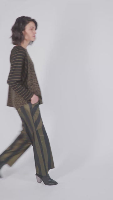 alembika-whisper-pants-khaki-streifen-schlupfhose-viskose image 4