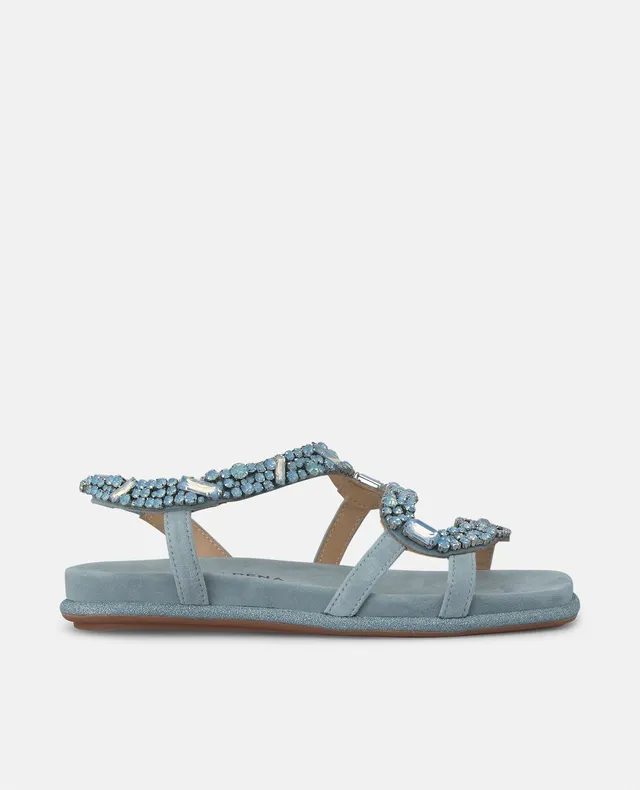 alma-en-pena-flat-snake-sandalen-mit-strass-hellblau image 1
