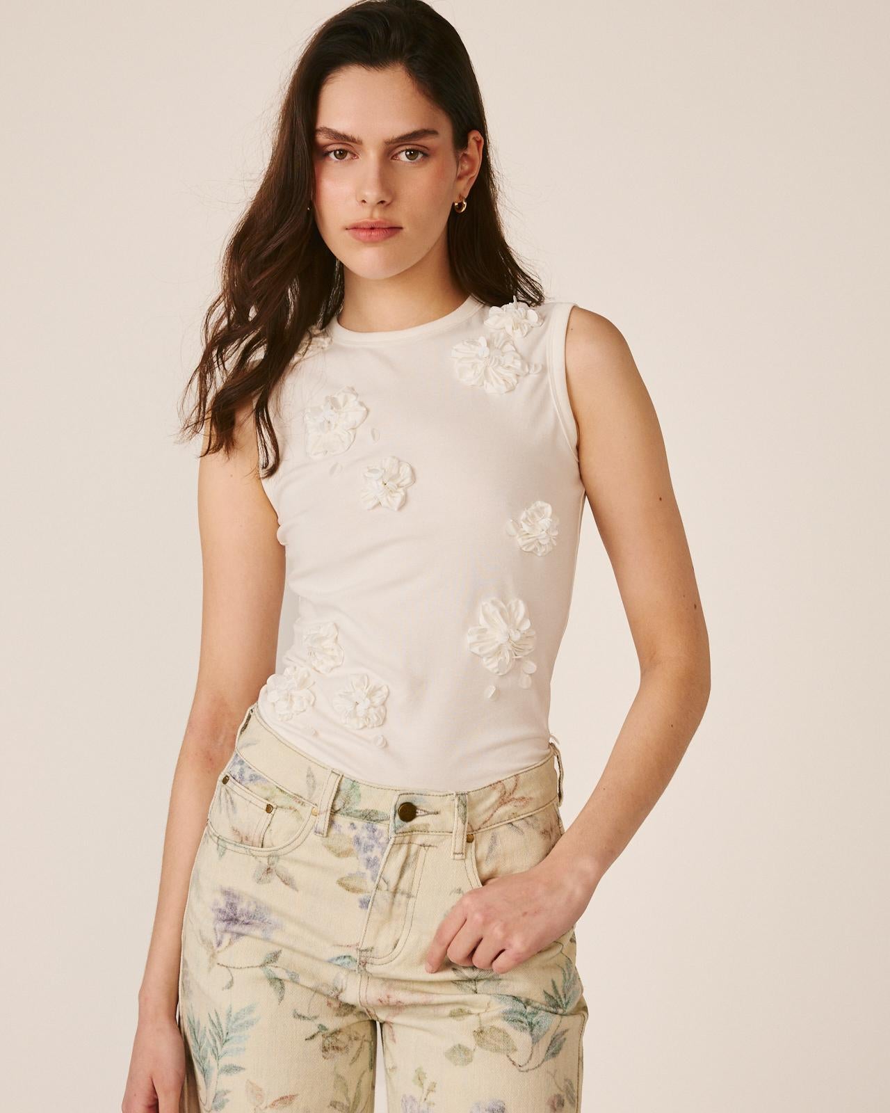 alma-en-pena-top-flowers-top-wei-mit-3d-blumen-und-pailletten image 3