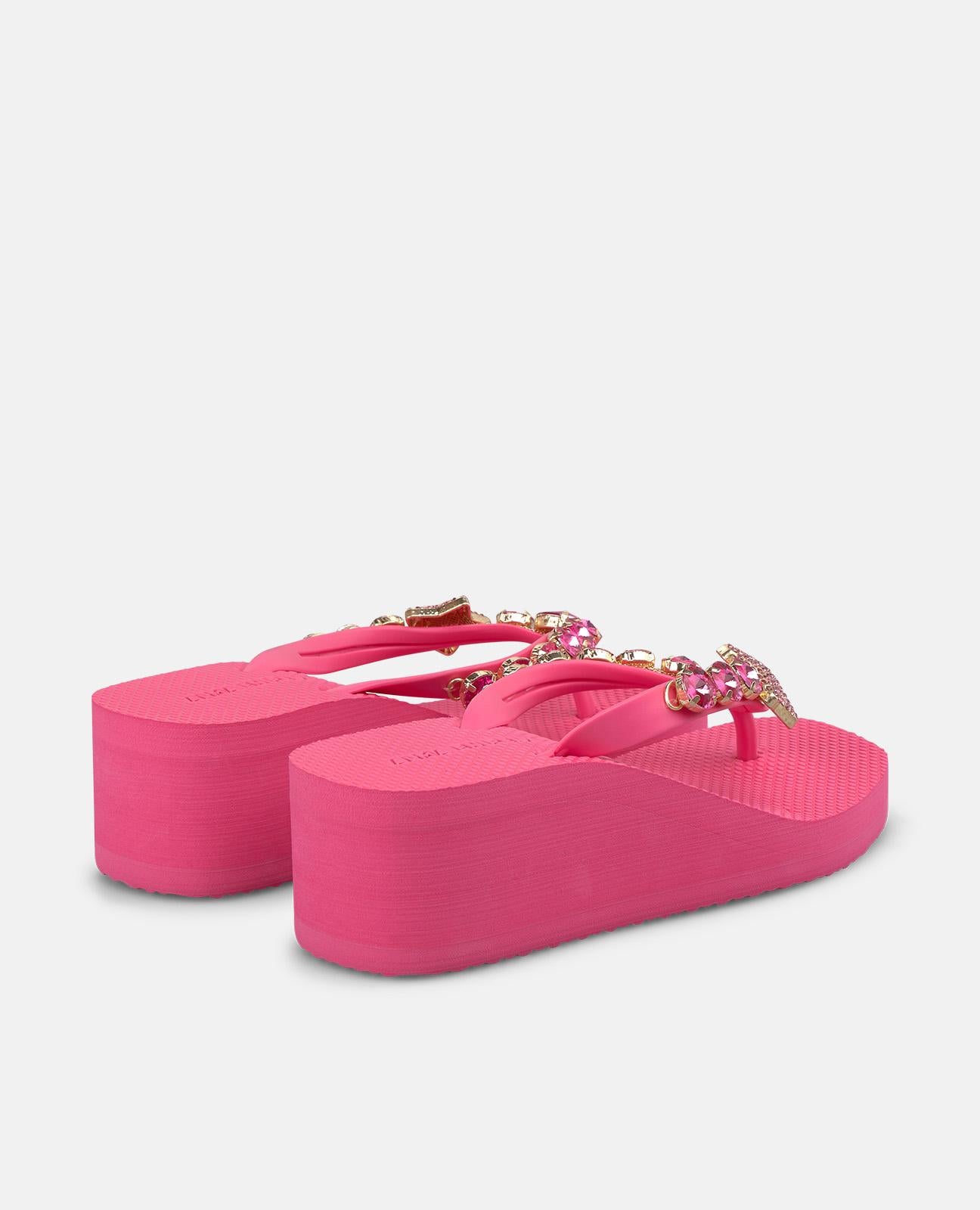 alma-en-pena-plateau-strandsandalen-mit-strass-fuchsia-5-5-cm-plateau image 3