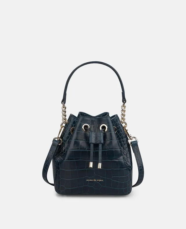 alma-en-pena-bombonera-leder-tasche-damen-blau-kette image 1