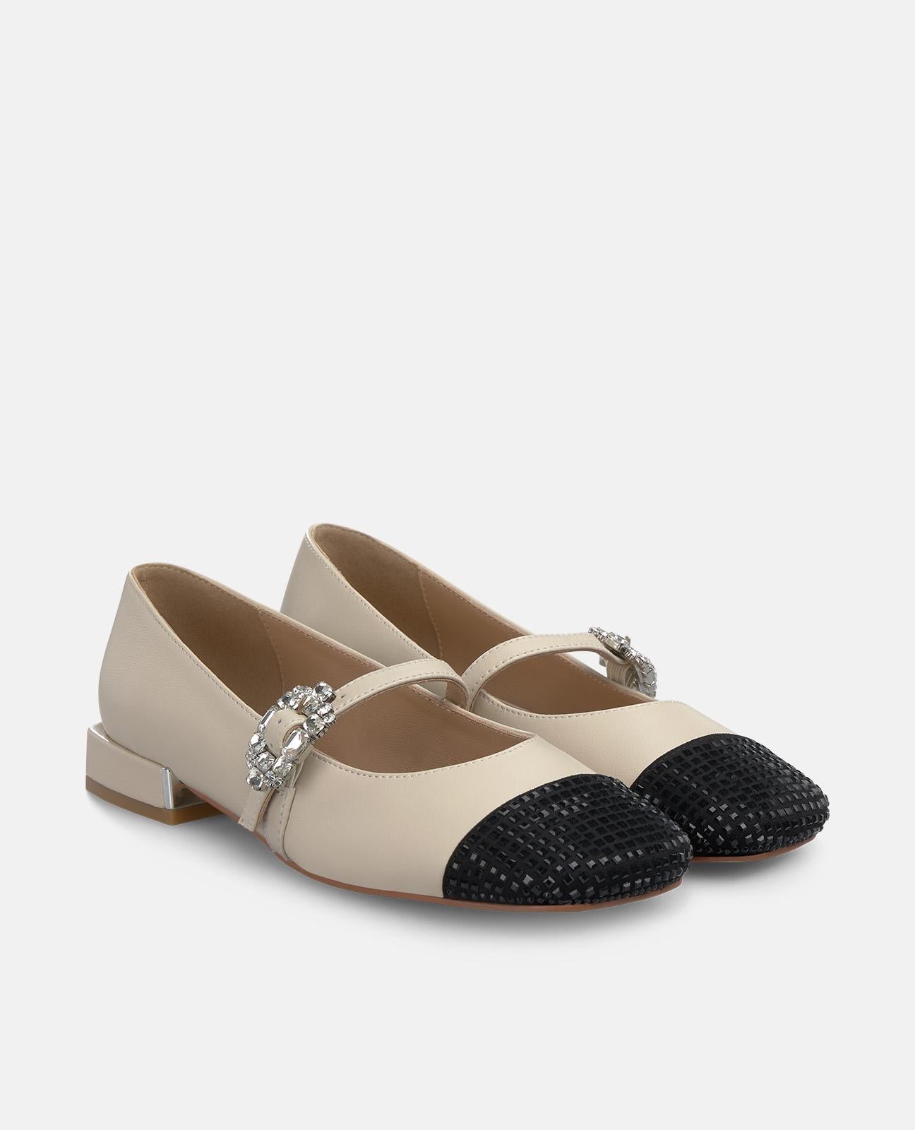 alma-en-pena-flache-ballerinas-mit-strasskappe-und-schmuckschnalle image 2