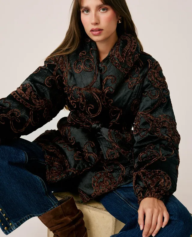 alma-en-pena-satin-quilted-coat-steppmantel-schwarz image 1