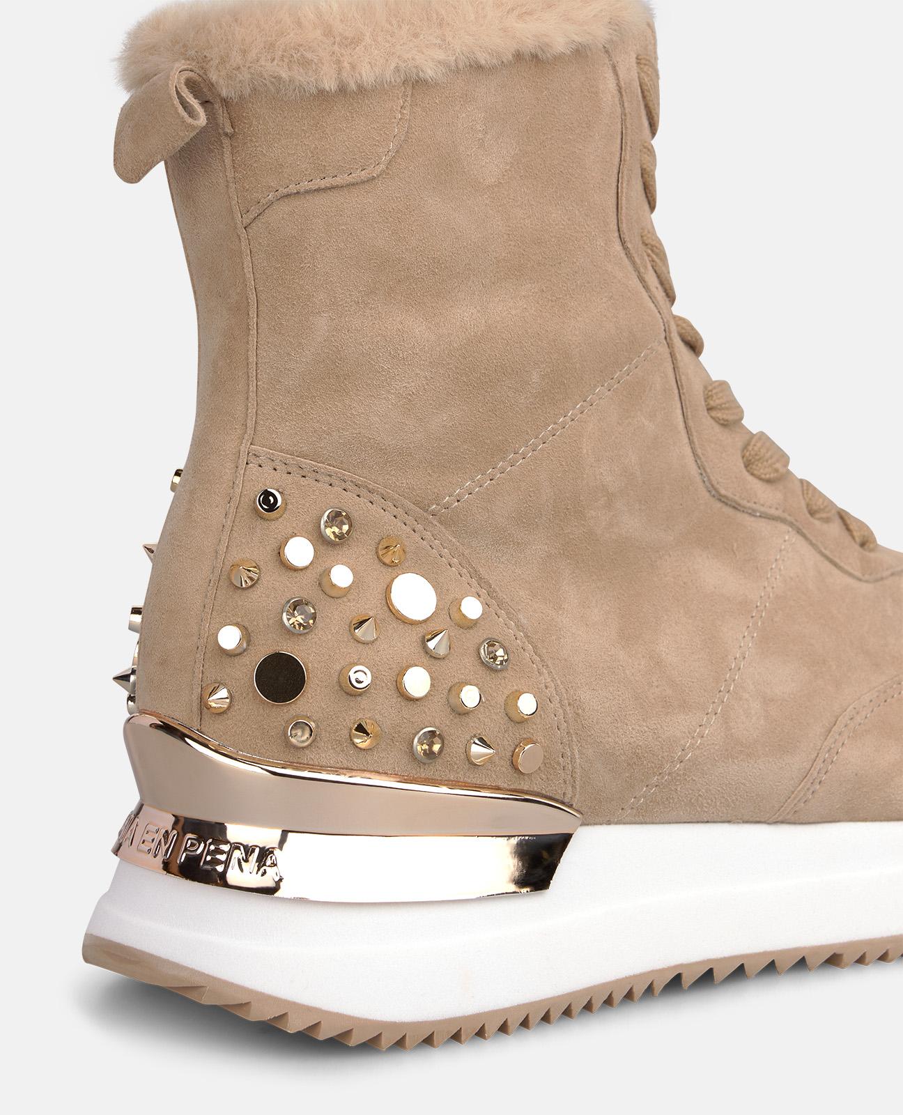alma-en-pena-suede-sneaker-boots-arena-strass-4-cm-plateau image 4