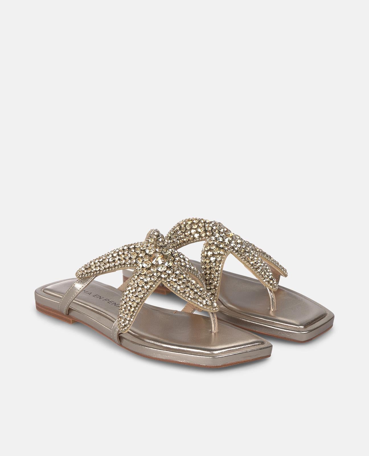 alma-en-pena-star-flat-sandale-metallic-bronze-mit-stern image 2