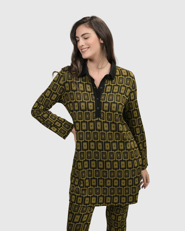 alembika-dynamite-days-button-down-tunika-chartreuse image 2