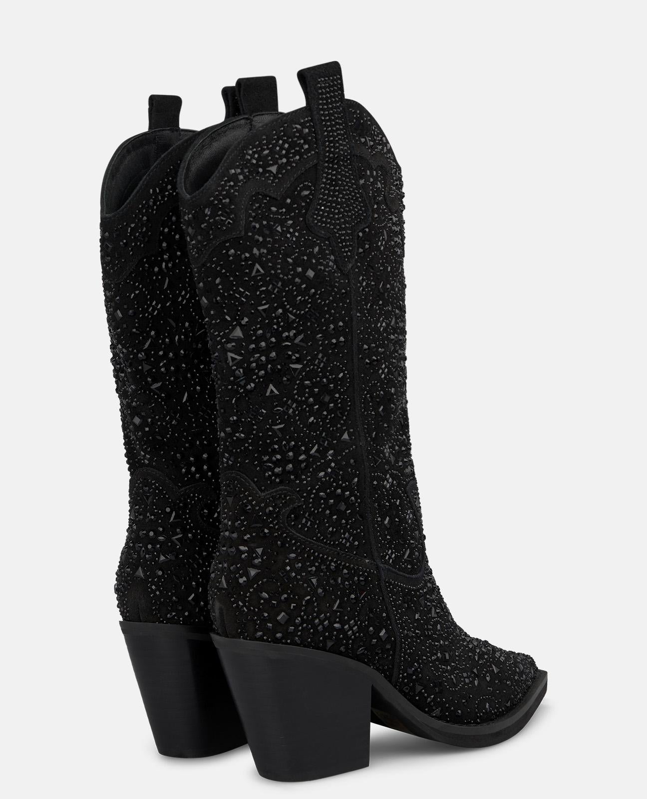 alma-en-pena-cowboy-stiefeletten-mit-strass-schwarz-8-cm image 3