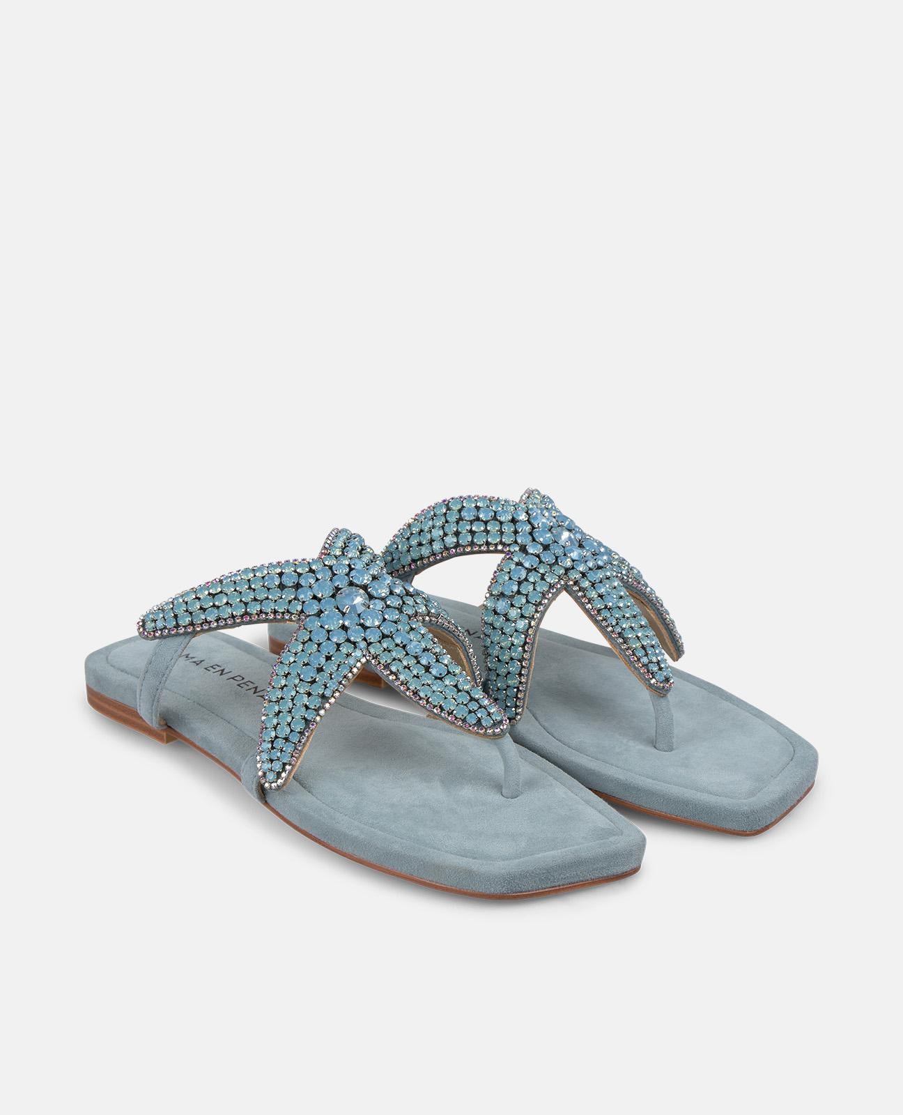 alma-en-pena-star-flat-sandal-flache-sandale-1-cm-in-blau image 2