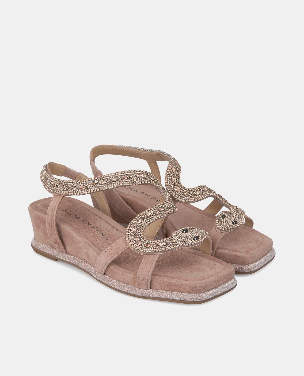 alma-en-pena-snake-wedge-sandal-keilsandalette-rosa-5-cm image 2