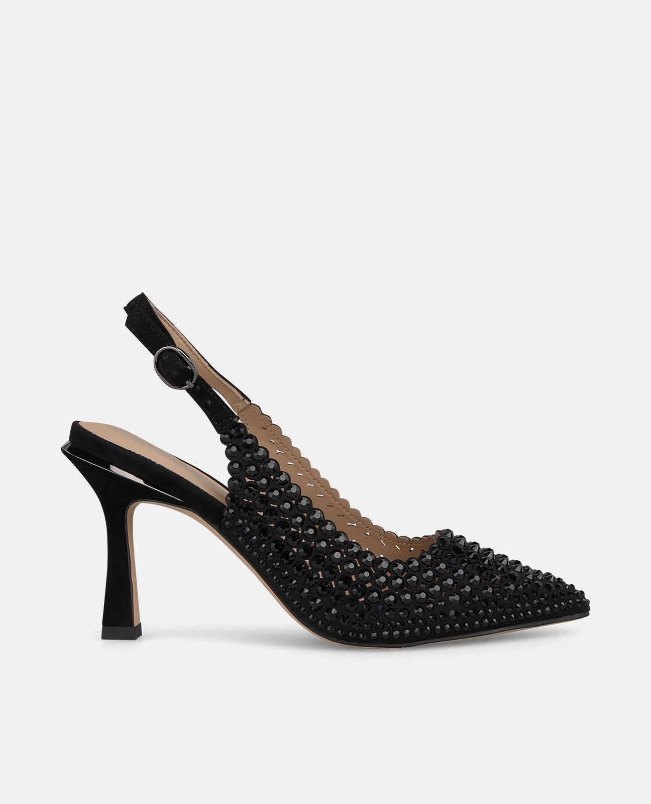 alma-en-pena-pumps-schwarz-mit-strass-spitzer-9-cm-absatzschuh image 1