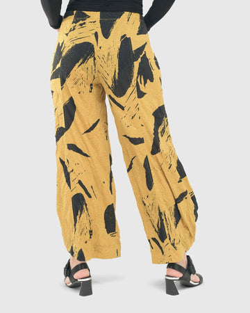 alembika-ru-crinkle-punto-pants-yellow-damen-hose image 2