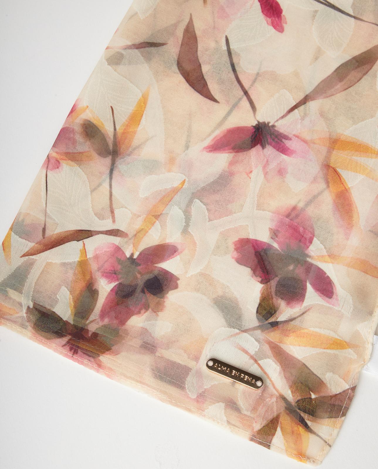 alma-en-pena-floral-schal-jacquard-gaze-200x70-cm-pfirsich image 3