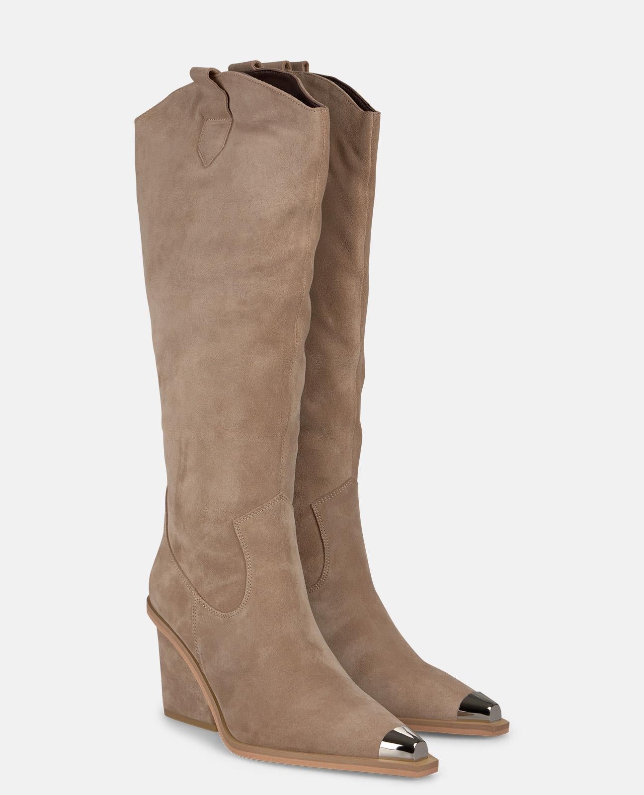alma-en-pena-stiefel-struktur-mit-8-cm-absatz-vison image 2