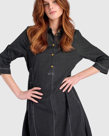 alembika-harper-shirtdress-jet-denim-damen-blusenkleid-midi image 2