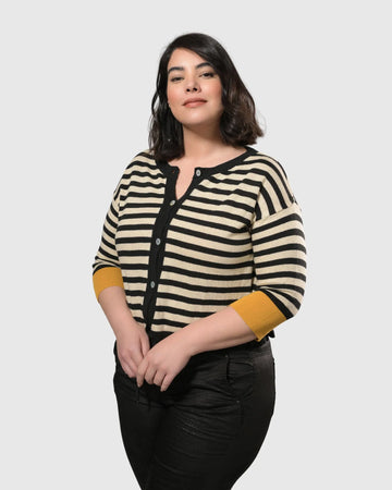 alembika-moana-stripe-cardigan-gelb-schwarz image 8
