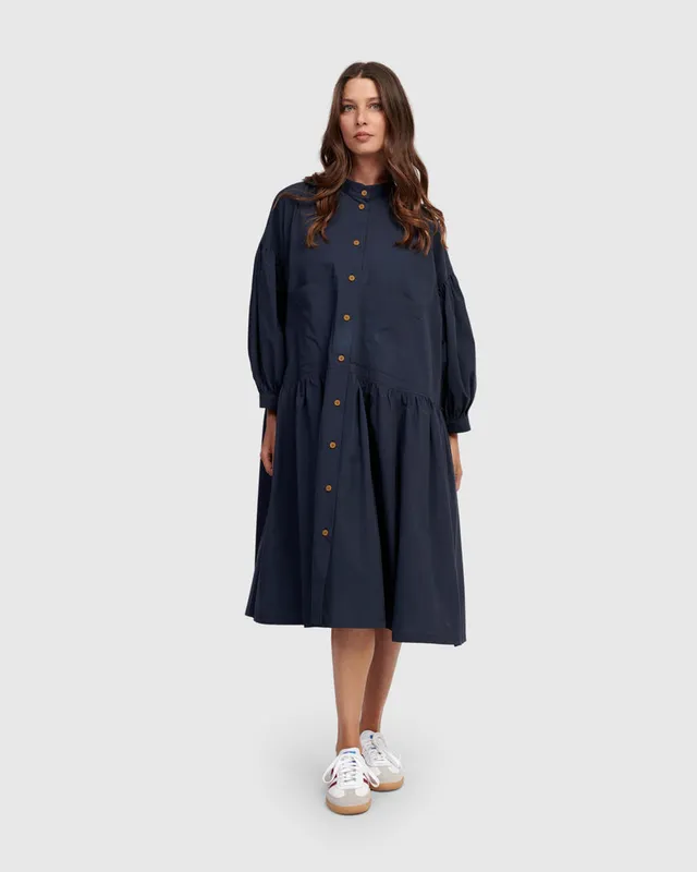 alembika-schoolhouse-dress-navy-hemdkleid image 1