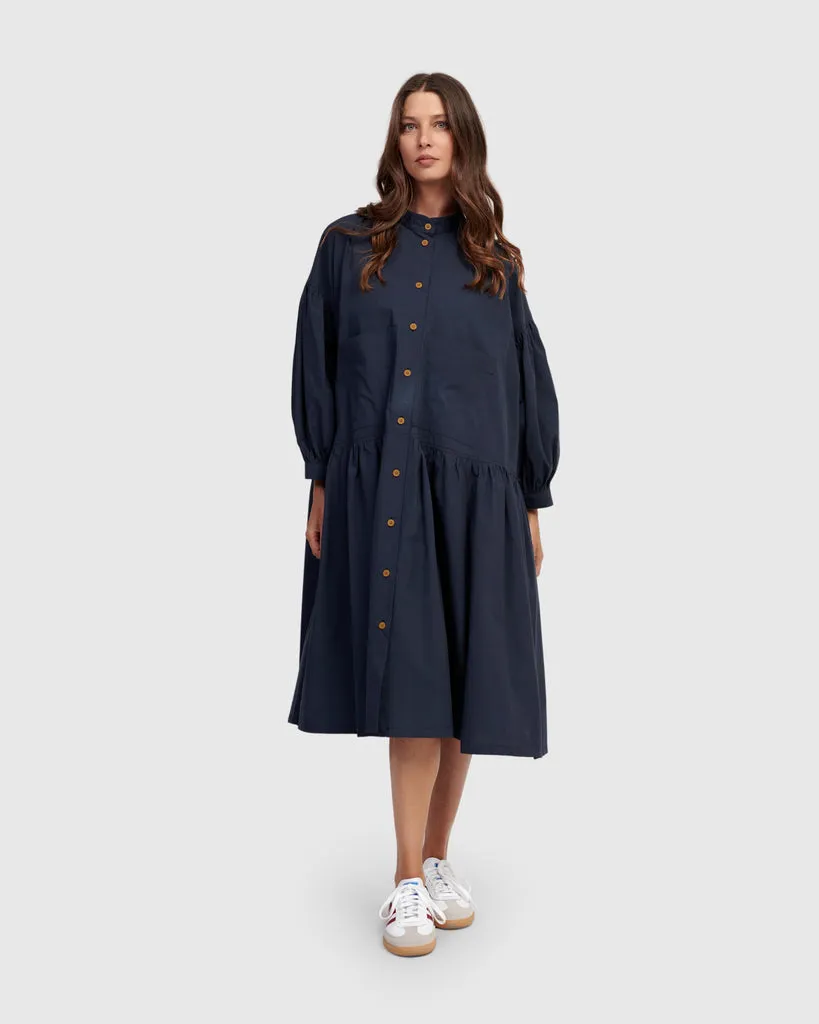 alembika-schoolhouse-dress-navy-hemdkleid image 1