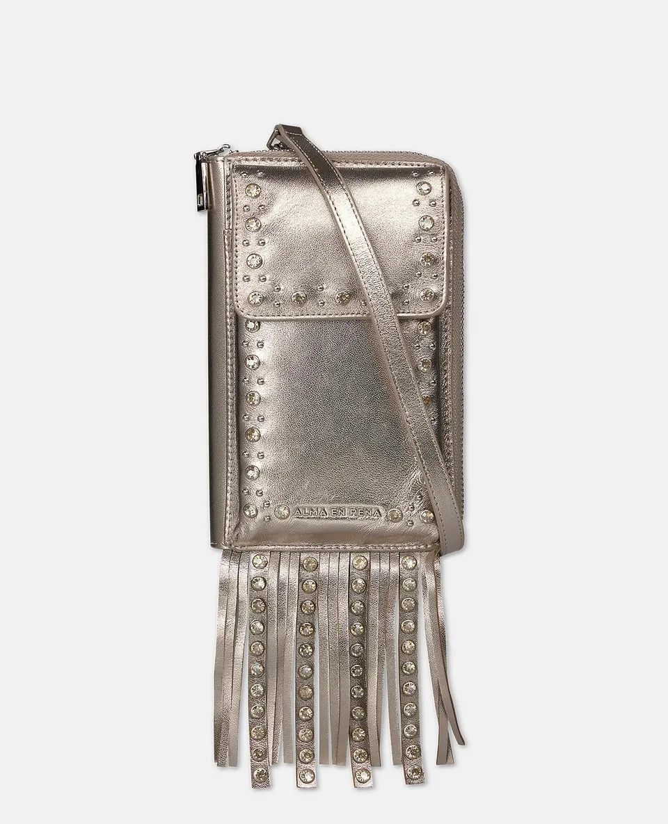 alma-en-pena-natalia-rhinestone-clutch-leder-umh-ngetasche-bronze image 1
