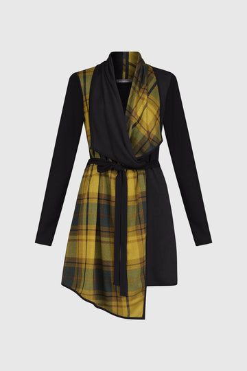alembika-plaid-wrap-tunika-jacke-aj422p-plaid-schwarz-gold-gr-n image 5