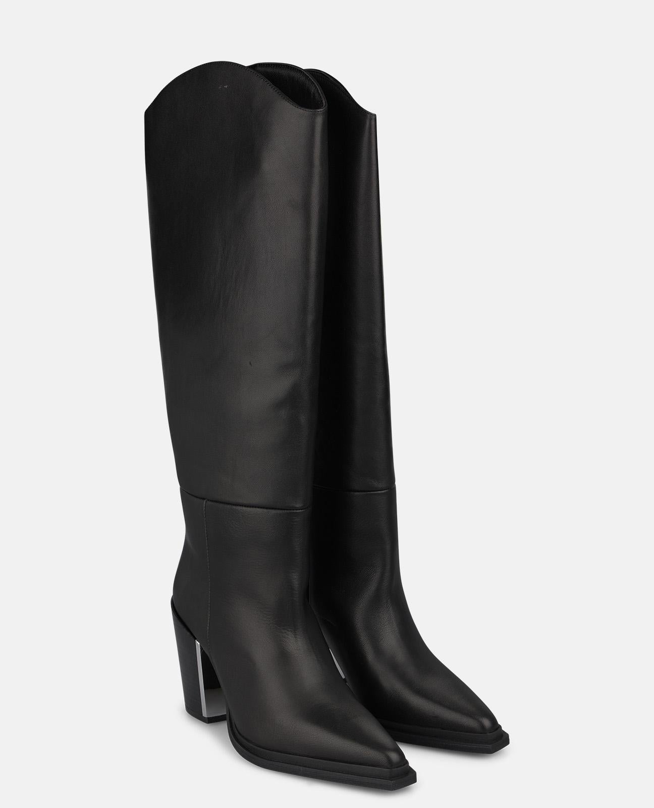 alma-en-pena-high-top-leather-boots-stiefel-schwarz image 2