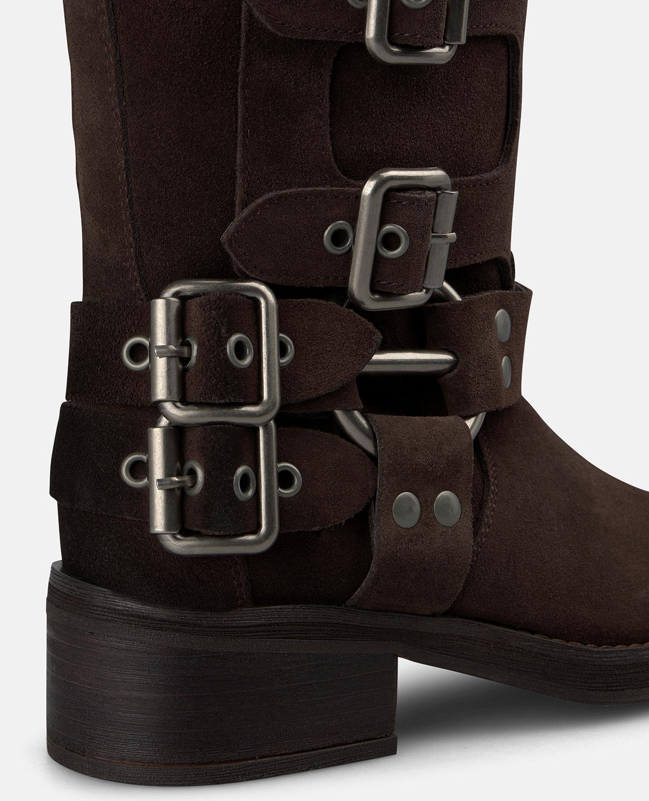 alma-en-pena-biker-stiefel-aus-velours-braun-4-5-cm image 4