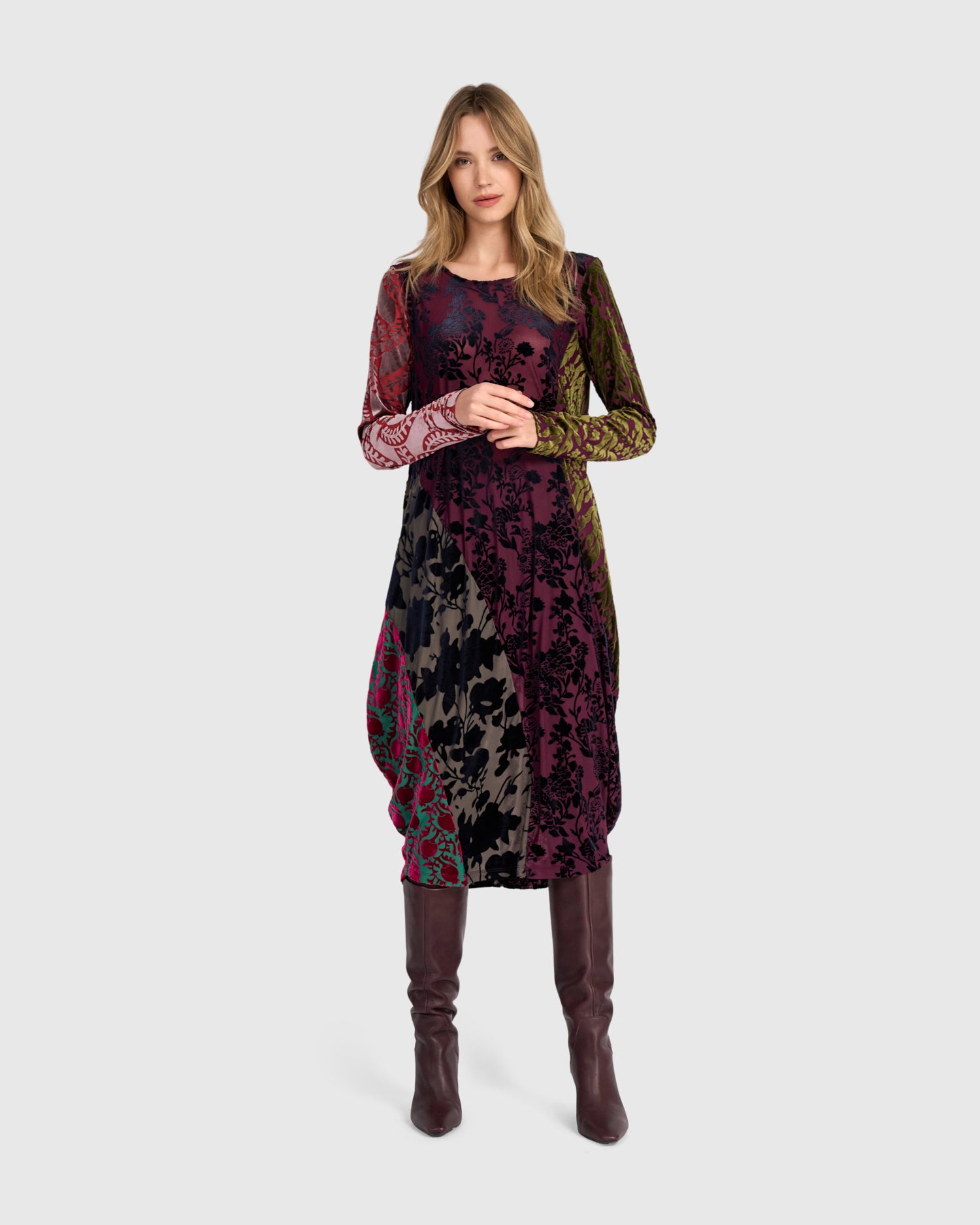 alembika-duchess-draped-kleid-jewel-multi-midi image 2