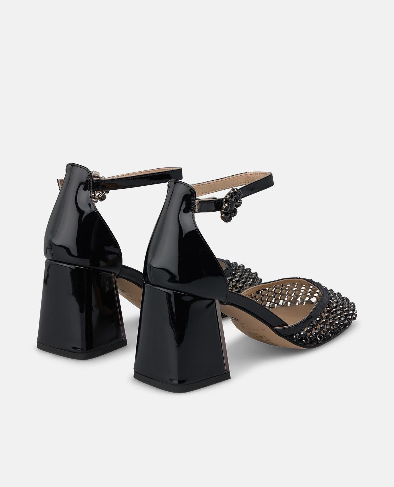 alma-en-pena-mesh-pumps-mit-strass-schwarz-7-cm-blockabsatz image 3