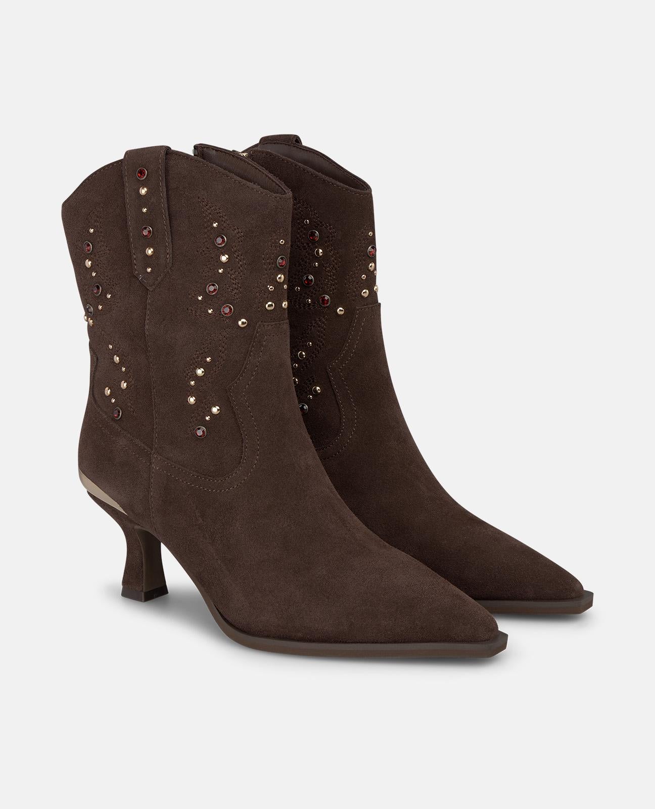 alma-en-pena-suede-cowboy-boots-mit-nieten-braun-6-cm-absatz image 2