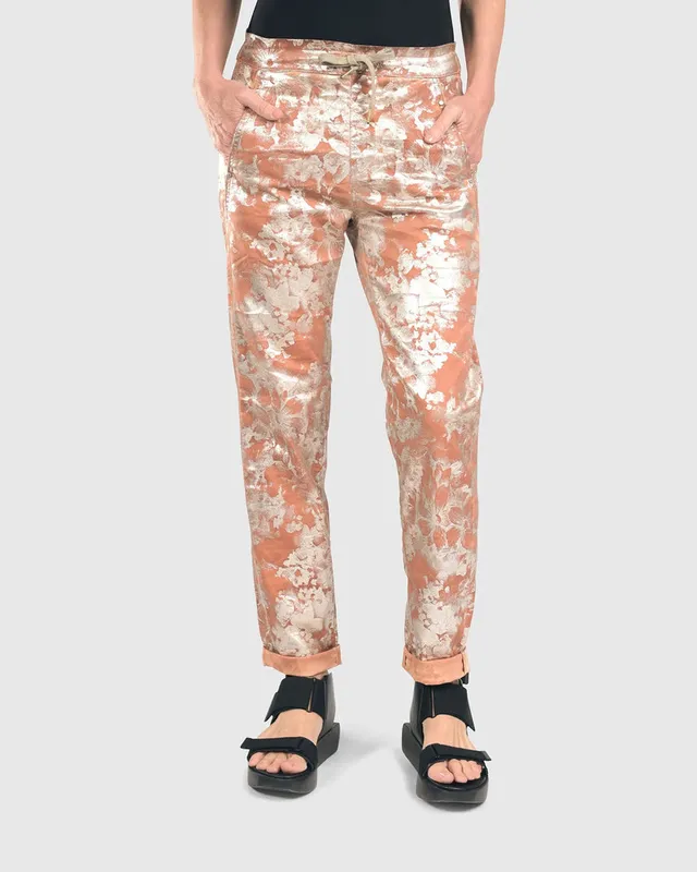 alembika-floral-iconic-stretch-jeans-rust image 1