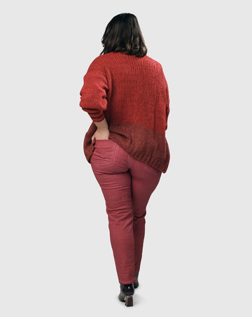 alembika-pinstripe-iconic-stretch-jeans-hose-wine image 6