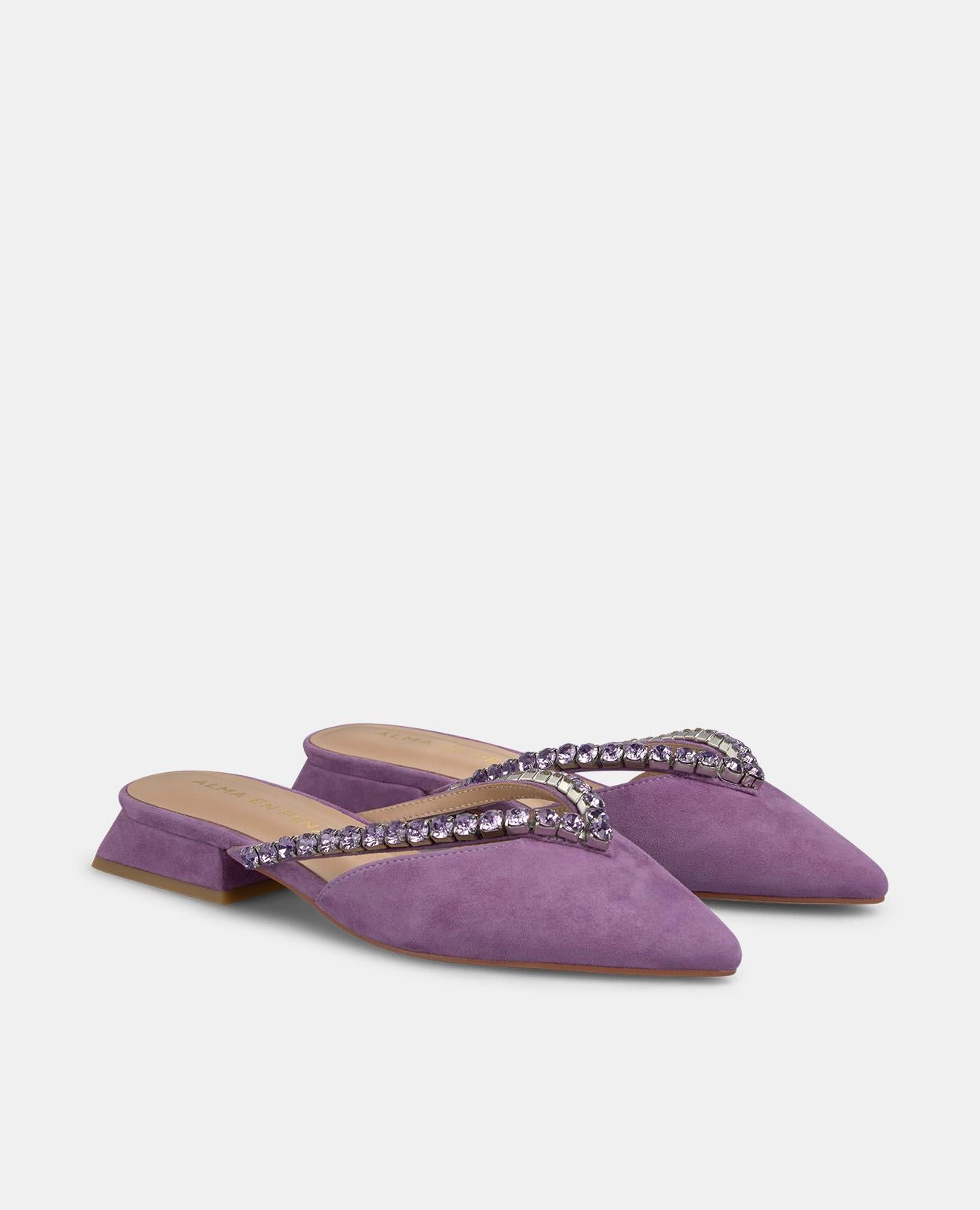 alma-en-pena-mules-spitze-strass-violett-flach-2-cm image 2