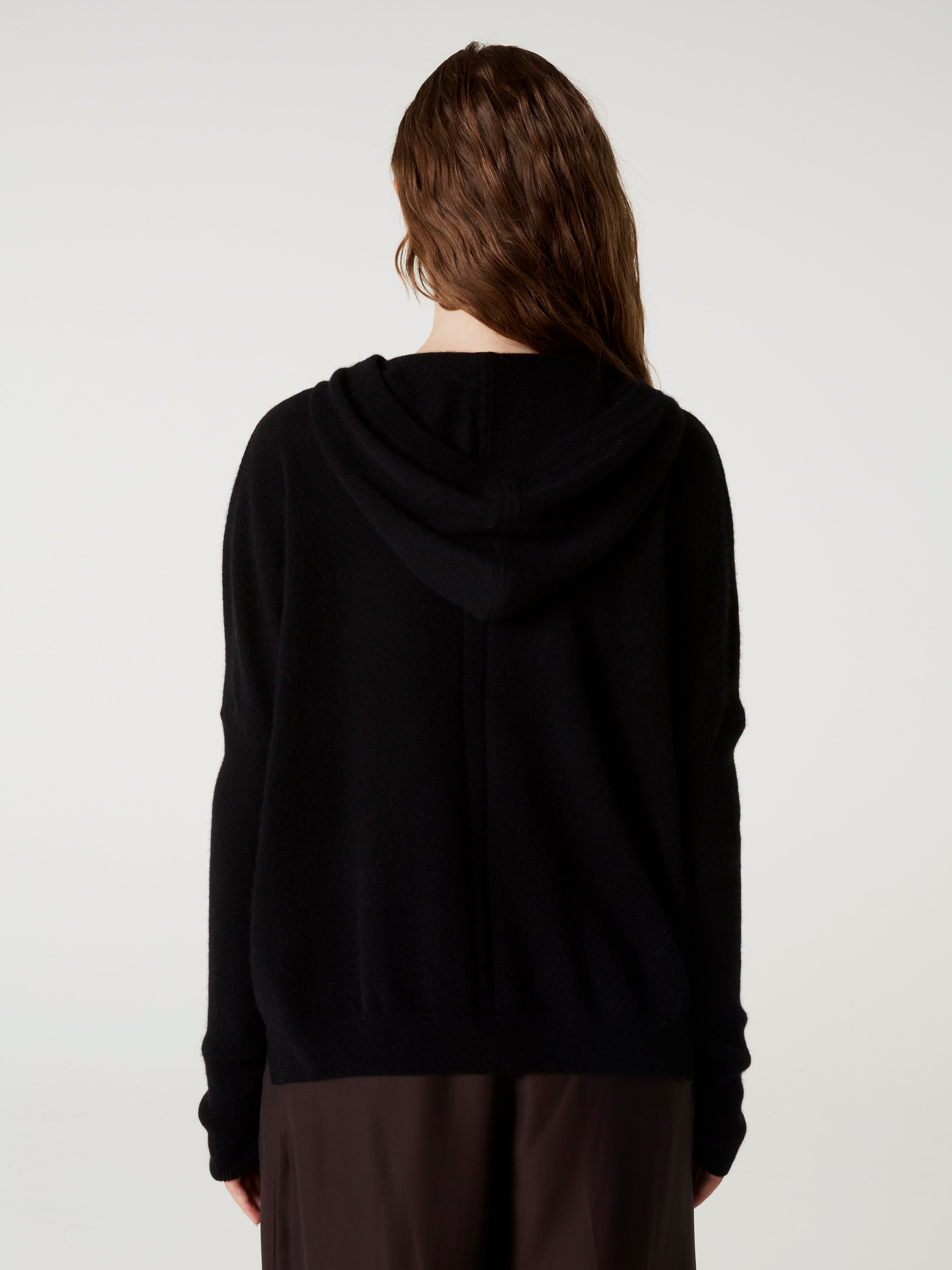 absolut-opale-damen-kaschmir-poncho-cardigan-kapuze-zip-schwarz image 4