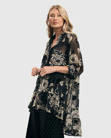 alembika-floral-chiffon-tunikbluse-multi-ecru-schwarz image 2