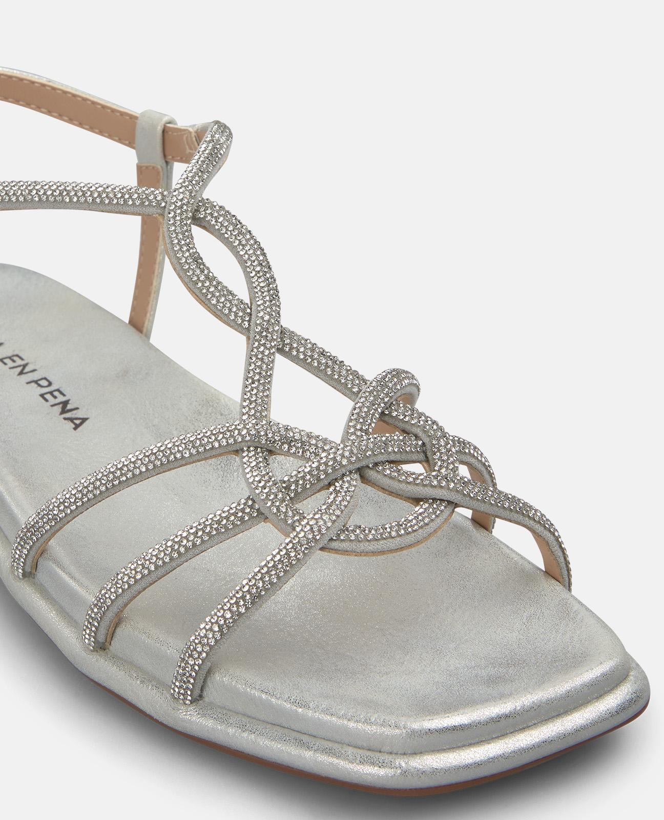 alma-en-pena-flat-sandals-damen-silber-metallic-riemchen image 4