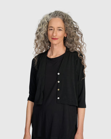 alembika-essential-slinky-cardigan-cropped-schwarz image 3