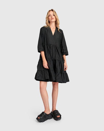 alembika-urban-tiered-minikleid-schwarz-taffeta image 2