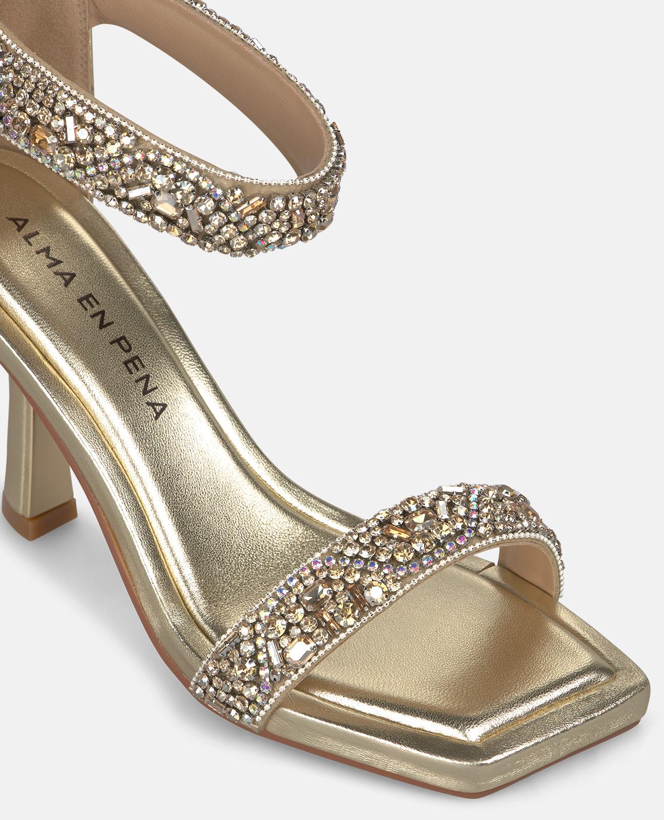 alma-en-pena-riemchensandal-gold-mit-schmuck-effekt-9-cm image 4