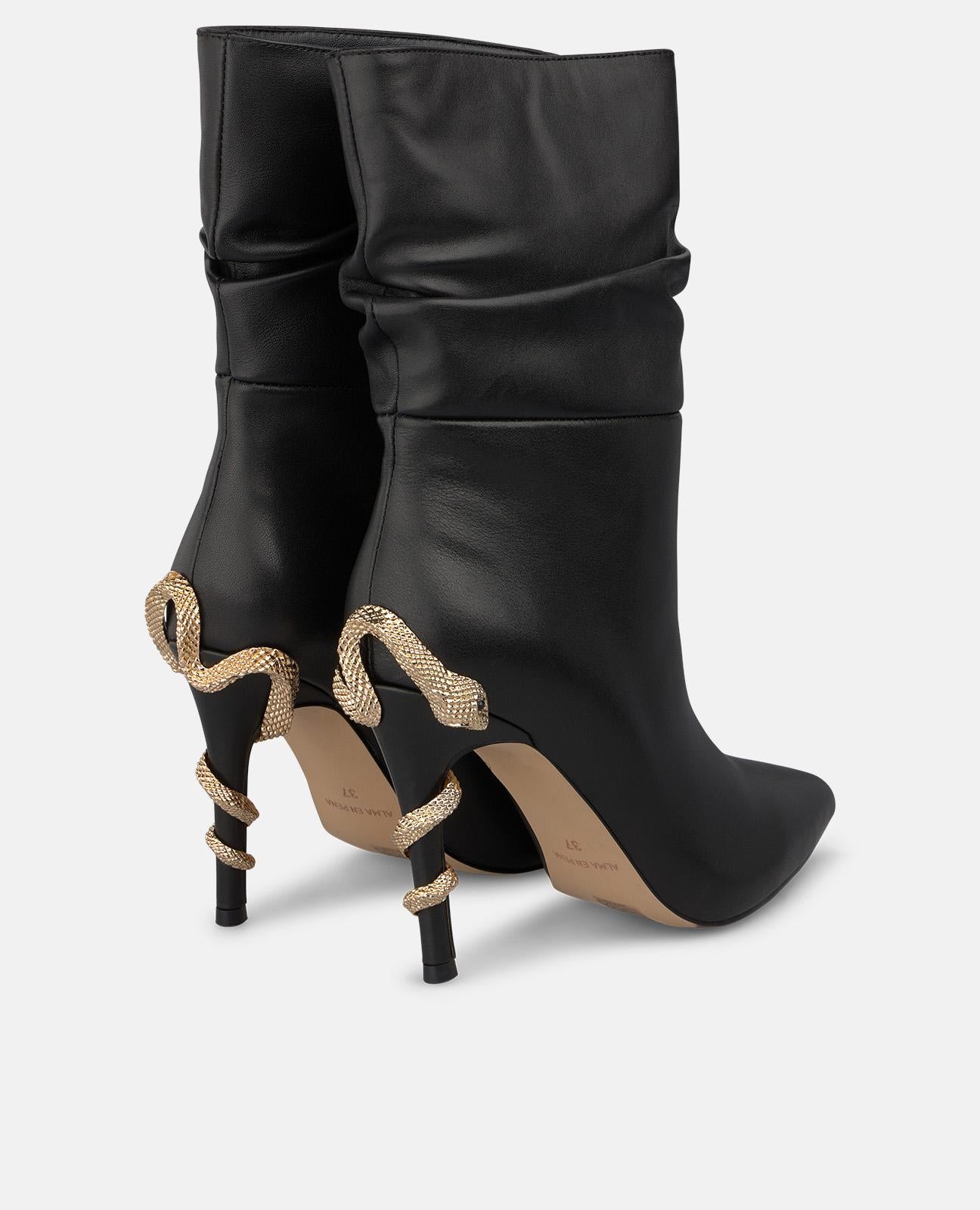 alma-en-pena-nappa-stiefelette-mit-schlangen-detail-schwarz image 3