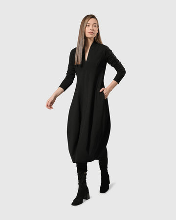 alembika-essential-pockets-cocoon-kleid-schwarz image 2