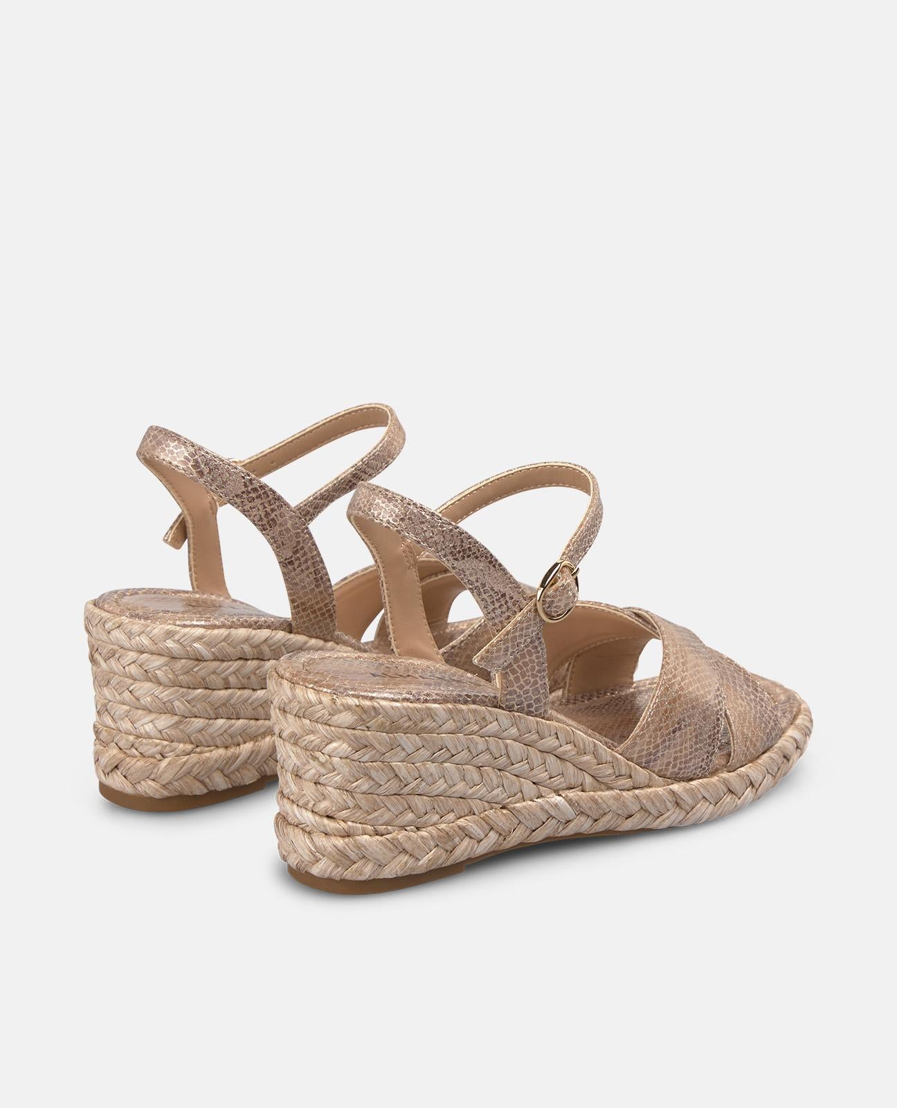 alma-en-pena-esparto-wedge-sandal-double-cross-strap-keilsandale-6-5-cm-in-camel image 3