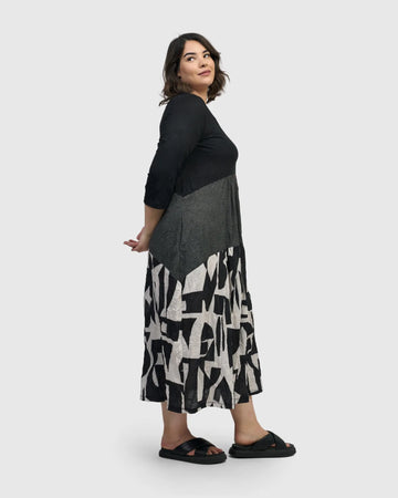 alembika-inkjet-maxi-dress-damen-kleid-mono image 7