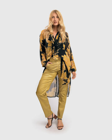 alembika-oahu-ruffled-chiffon-tunika-bluse-gold image 2